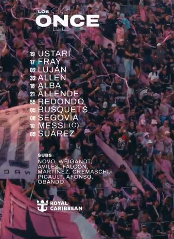 永利官网-迈阿密国际vs蒙特利尔首发：梅西、苏亚雷斯领衔，阿尔巴出战